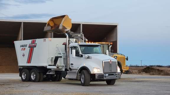 New Roto-Mix truck getting dumped into.