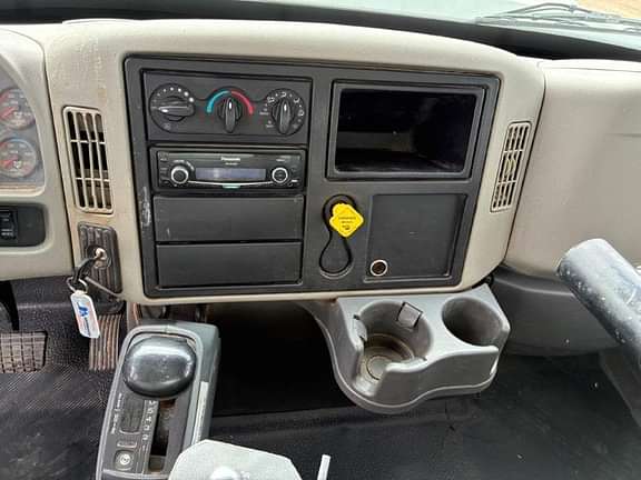 Inside the trucks dash.