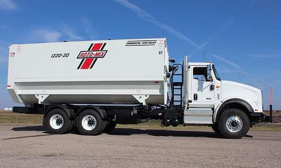 1220 truck with the mixer on the back view from the side.