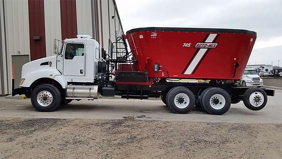 745 mixer trailer with the truck attached.